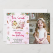 Invitation Christmas Cookie Two Sweet 2nd Birthday Photo (Devant)