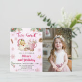 Invitation Christmas Cookie Two Sweet 2nd Birthday Photo (Debout devant)