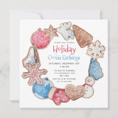 Invitation Christmas Cookie Wreath Holiday Cookie Exchange (Devant)