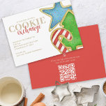 Invitation Christmas Cookies Whimsical QR Code Map Directions<br><div class="desc">This design features a Christmas cookie exchange party, Christmas holiday party cute fun, cookie sugar sweet exchange cool, trendy stylish whimsical watercolor, modern exchange party cookies, trendy winter holiday celebration, cute sweets modern typography, sugar cookies swap festive whimsical, a fun baking decorating candy cane, Christmas tree star sprinkles frosting, baker...</div>