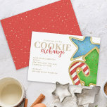 Invitation Christmas Cookies Whimsical Sweet Holiday Cute Fun<br><div class="desc">This design features a Christmas cookie exchange party, Christmas holiday party cute fun, cookie sugar sweet exchange cool, trendy stylish whimsical watercolor, modern exchange party cookies, trendy winter holiday celebration, cute sweets modern typography, sugar cookies swap festive whimsical, a fun baking decorating candy cane, Christmas tree star sprinkles frosting, baker...</div>