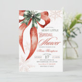 Invitation Christmas Coquette Merry Little Bridal Shower (Debout devant)