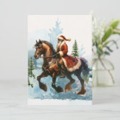 Invitation Christmas Cowboy Père Noël (Debout devant)