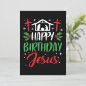 Invitation Christmas Day Happy Birthday Jesus Holiday Gift (Debout devant)