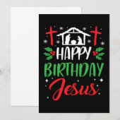 Invitation Christmas Day Happy Birthday Jesus Holiday Gift (Devant / Derrière)