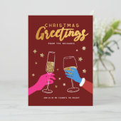 Invitation Christmas Dink Colorée Bold Party (Debout devant)