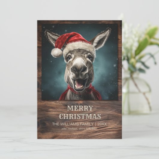 Invitation Christmas Donkey (Debout devant)