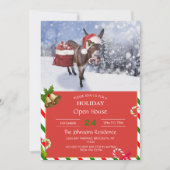 Invitation Christmas donkey with funny (Devant)