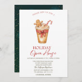 Invitation Christmas Drink Gingerbread Holiday Open House (Devant / Derrière)