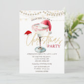 Invitation Christmas Drink Santa Hat Stars Christmas (Debout devant)