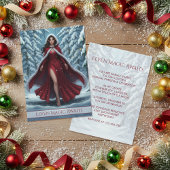 Invitation Christmas Elf in Red in Snowy Winter Forest Party