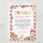 Invitation Christmas Elf Je suis Back Letter Card (Devant)