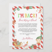 Invitation Christmas Elf Je suis Back Letter Card (Devant)