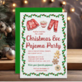 Invitation Christmas Eve Cookies Hot Cocoa Pajama Party