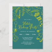 Invitation Christmas festive Green Holiday Baking Party (Devant)