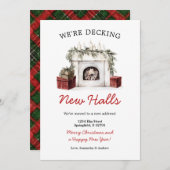 Invitation Christmas Fireplace Decking New Halls New Address (Devant / Derrière)
