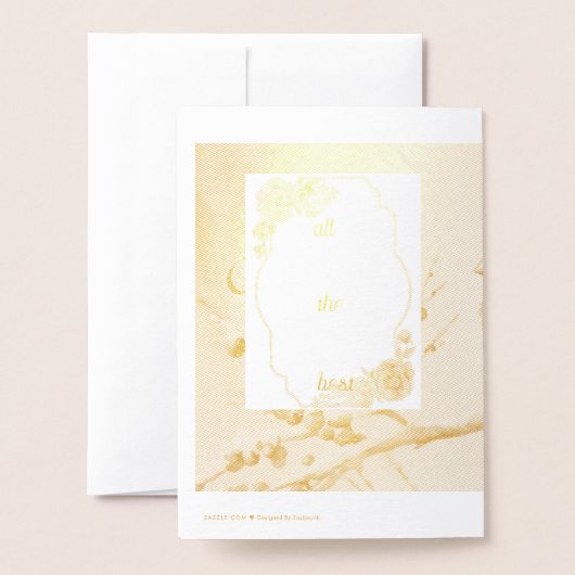 invitation christmas foil card (Derrière avec enveloppe)