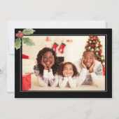 Invitation Christmas Garland with Holly Christmas Party  (Dos)