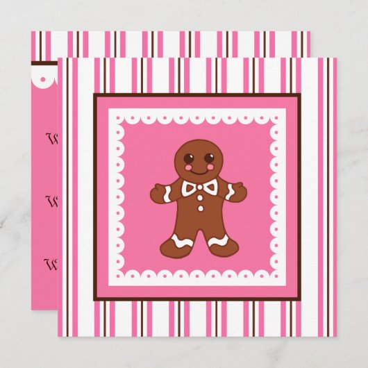 Invitation Christmas Gingerbread (Devant / Derrière)