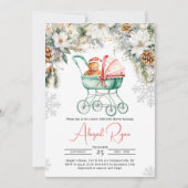 Invitation Christmas Gingerbread Cookie Baby Shower (Devant)