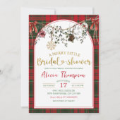Invitation Christmas Gingham Merry Little Bridal Shower (Devant)