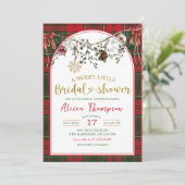 Invitation Christmas Gingham Merry Little Bridal Shower (Debout devant)