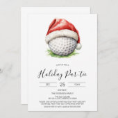 Invitation Christmas Golf Invitation, Holiday Park tee (Devant / Derrière)