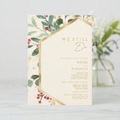 Invitation Christmas Greenery moderne | Cream We Still Do (Debout devant)