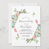 Invitation Christmas Greenery & Red Berry Retraite Party (Devant)