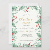 Invitation Christmas Greenery Watercolor Celebration Invitati (Devant)