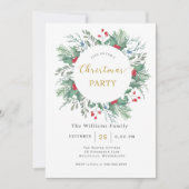 Invitation Christmas Greenery Watercolor Celebration Invitati (Devant)