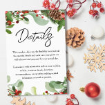 Invitation Christmas Greenery Winter Berry Détails du Mariage<br><div class="desc">Élévez votre mariage d'hiver avec nos 'Winter Red Berries | Christmas Mariage Details Invitation.' Chaque détail compte. Protégez la vôtre aujourd'hui et faites de votre célébration une véritable fête !</div>