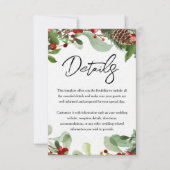 Invitation Christmas Greenery Winter Berry Détails du Mariage (Devant)