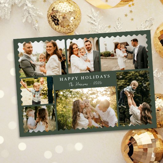 Invitation Christmas Greeting 7 Photo Holiday Card
