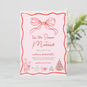 Invitation Christmas Hand Drawn Bachelorette Weekend (Debout devant)
