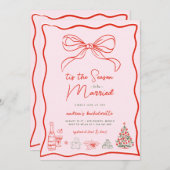 Invitation Christmas Hand Drawn Bachelorette Weekend (Devant / Derrière)