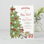 Invitation Christmas Holiday Golf Partee (Debout devant)