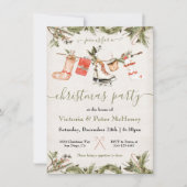 Invitation Christmas Holiday Party Clothesline (Devant)