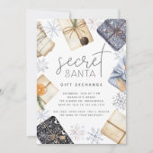 Invitation Christmas Holiday Secret Père Noël échange de cade (Devant)