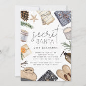 Invitation Christmas Holiday Secret Père Noël échange de cade (Devant)