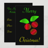 Invitation Christmas Holly (Devant / Derrière)
