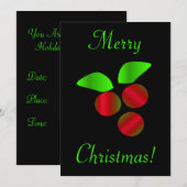 Invitation Christmas Holly (Devant / Derrière)