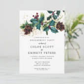 Invitation Christmas Holly et Berries (Debout devant)