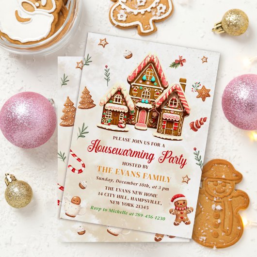 Invitation Christmas Housewarming Party Winter