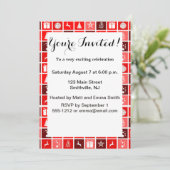 Invitation Christmas Icon Red Squares Holiday Art Classic (Debout devant)