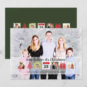 Invitation Christmas ICONS Photo Collage Moderne Overlay