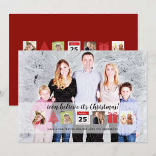 Invitation Christmas ICONS Photo Collage Moderne Unique