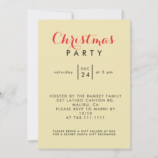 Invitation Christmas in Paris Eiffel Tower Winter Personalize (Dos)