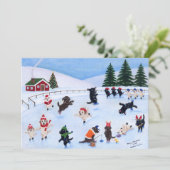 Invitation Christmas Labrador Fun Peinture (Debout devant)