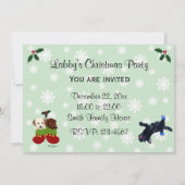 Invitation Christmas Labrador Fun Peinture (Dos)
